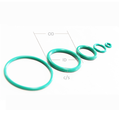Anillos o de goma AS568 de la orilla A de FKM 90 0,04 pulgadas - corte transversal de 0,275 pulgadas