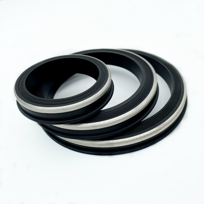 Sello de unión de martillo negro NBR HNBR FKM PTFE resistente al aceite y al calor y a los químicos con respaldo de acero inoxidable