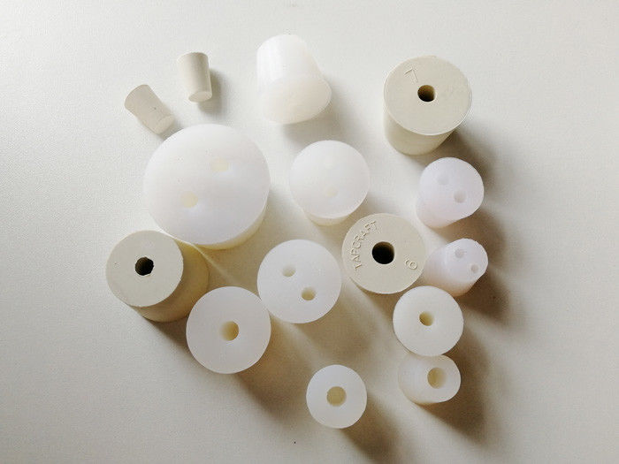 Tapones de goma de silicona de un agujero de grado de laboratorio para botellas, tubos de ensayo y frascos de química